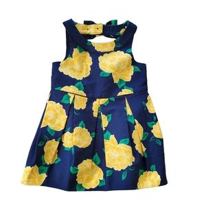 Janie & Jack Goldenrod Floral Pique Dress